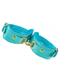 Голубые двуслойные кожаные оковы - Pecado - купить с доставкой в Подольске