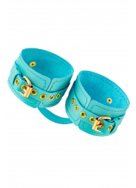 Голубые однослойные кожаные оковы - Pecado - купить с доставкой в Подольске