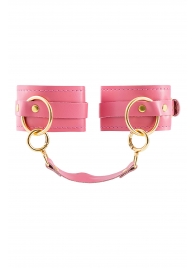 Розовые однослойные кожаные оковы - Pecado - купить с доставкой в Подольске
