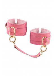 Розовые однослойные кожаные оковы - Pecado - купить с доставкой в Подольске