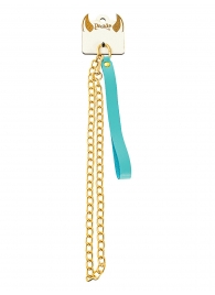 Голубой кожаный поводок с карабином для ошейника - 80 см. - Pecado - купить с доставкой в Подольске