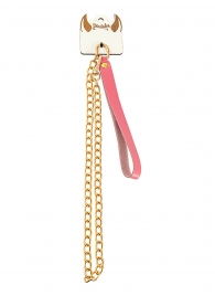 Розовый кожаный поводок с карабином для ошейника - 80 см. - Pecado - купить с доставкой в Подольске