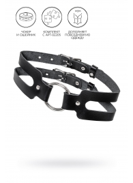 Черный кожаный чокер-ошейник из двух ремешков - Pecado - купить с доставкой в Подольске