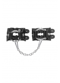 Черные кожаные наручники-браслеты из двух ремешков - Pecado - купить с доставкой в Подольске