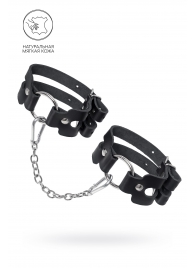 Черные кожаные оковы из двух ремешков - Pecado - купить с доставкой в Подольске