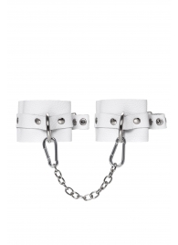 Белые мягкие кожаные оковы с люверсами - Pecado - купить с доставкой в Подольске