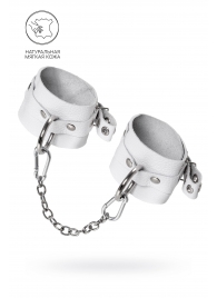 Белые мягкие кожаные оковы с люверсами - Pecado - купить с доставкой в Подольске