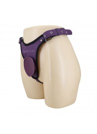 Фиолетовые трусики харнесс с платформой Caludio III - Baile - купить с доставкой в Подольске