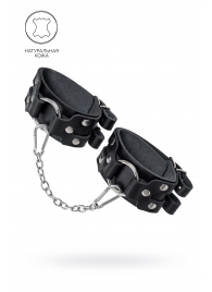 Черные кожаные оковы с двумя ремешками - Pecado - купить с доставкой в Подольске