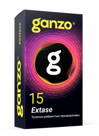 Презервативы анатомической формы с точечной и ребристой структурой Ganzo Extase - 15 шт. - Ganzo - купить с доставкой в Подольске
