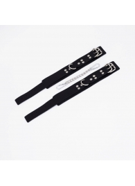 Черные кожаные оковы с регулируемыми ремешками - Crazy Handmade - купить с доставкой в Подольске