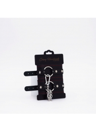 Черно-красные кожаные оковы - Crazy Handmade - купить с доставкой в Подольске