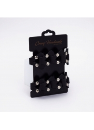 Черные кожаные оковы из звеньев - Crazy Handmade - купить с доставкой в Подольске