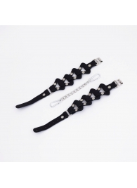 Черные кожаные оковы из звеньев - Crazy Handmade - купить с доставкой в Подольске