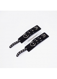 Черные кожаные наручники Sex - Crazy Handmade - купить с доставкой в Подольске
