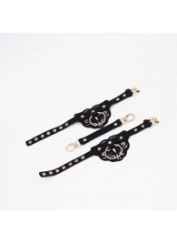 Черные оковы с золотистой фурнитурой - Crazy Handmade - купить с доставкой в Подольске