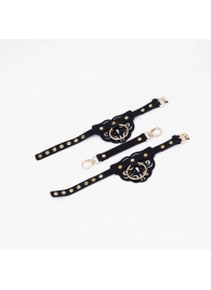 Черные оковы с золотистой фурнитурой - Crazy Handmade - купить с доставкой в Подольске