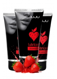 Набор из 3 съедобных лубрикантов JUJU со вкусом клубники - JuJu - купить с доставкой в Подольске
