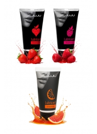 Набор из 3 съедобных лубрикантов JUJU (клубника, малина, грейпфрут) - JuJu - купить с доставкой в Подольске