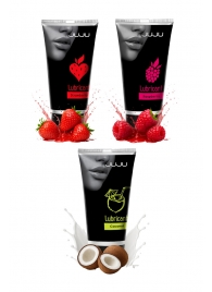 Набор из 3 съедобных лубрикантов JUJU (клубника, малина, кокос) - JuJu - купить с доставкой в Подольске