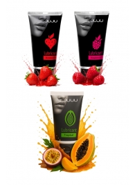 Набор из 3 съедобных лубрикантов JUJU (клубника, малина, тропические фрукты) - JuJu - купить с доставкой в Подольске