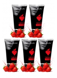 Набор из 5 съедобных лубрикантов JUJU со вкусом клубники - JuJu - купить с доставкой в Подольске