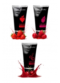 Набор из 3 съедобных лубрикантов JUJU (клубника, малина, вишня) - JuJu - купить с доставкой в Подольске