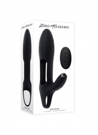 Черная насадка на пенис с вибрацией Nautilus - Zero Tolerance - в Подольске купить с доставкой