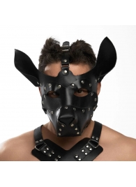 Черная кожаная маска «Собака» - Crazy Handmade - купить с доставкой в Подольске