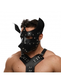 Черная кожаная маска «Собака» - Crazy Handmade - купить с доставкой в Подольске