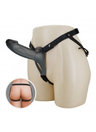 Черный полый мужской страпон London - 16,8 см. - Baile - купить с доставкой в Подольске