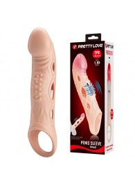 Телесная удлиняющая насадка с рельефом и вибрацией Brad - 21,3 см. - Baile - в Подольске купить с доставкой