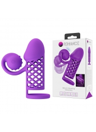 Фиолетовая вибронасадка с клиторальным отростком Harden - Baile - в Подольске купить с доставкой