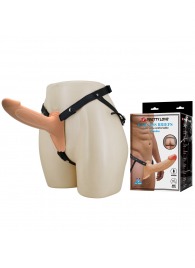 Телесный полый мужской страпон London - 16,8 см. - Baile - купить с доставкой в Подольске