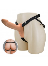 Телесный полый мужской страпон London - 16,8 см. - Baile - купить с доставкой в Подольске