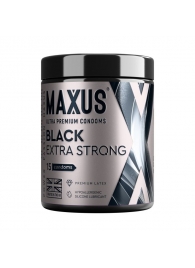 Черные утолщенные презервативы MAXUS Extra Strong с железным кейсом - 15 шт. - Maxus - купить с доставкой в Подольске