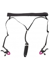 Женские вибростринги с зажимами для половых губ Spreader String with Vibrator - Orion - купить с доставкой в Подольске