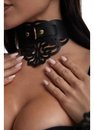 Фигурный чокер с узорами и золотистой фурнитурой - Crazy Handmade - купить с доставкой в Подольске