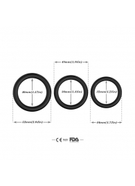 Набор из 3 черных эрекционных колец Stay Hard - Boys of Toys - в Подольске купить с доставкой