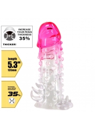 Прозрачно-розовая насадка на пенис Wilford - 13,5 см. - Baile - в Подольске купить с доставкой