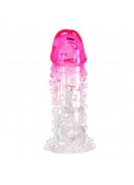 Прозрачно-розовая насадка на пенис Wilford - 13,5 см. - Baile - в Подольске купить с доставкой