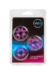 Набор из 3 лиловых эрекционных колец различной формы - Erowoman-Eroman - в Подольске купить с доставкой