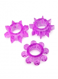 Набор из 3 лиловых эрекционных колец различной формы - Erowoman-Eroman - в Подольске купить с доставкой