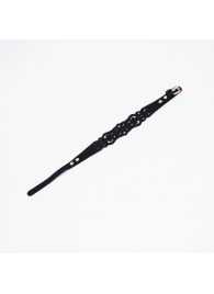 Черный ажурный чокер с золотистой фурнитурой - Crazy Handmade - купить с доставкой в Подольске