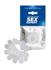 Эластичное эрекционное кольцо с двумя рядами шариков - Sex Expert - в Подольске купить с доставкой