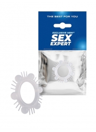 Эластичное эрекционное кольцо с шипиками и шариками - Sex Expert - в Подольске купить с доставкой