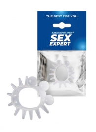 Эластичное эрекционное кольцо с шариками и лучами - Sex Expert - в Подольске купить с доставкой
