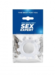 Прозрачное эрекционное кольцо со стимулирующими шариками - Sex Expert - в Подольске купить с доставкой