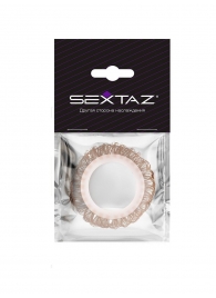 Эрекционное кольцо с бежевыми «ресничками» - Sextaz - в Подольске купить с доставкой