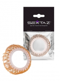 Эрекционное кольцо с бежевыми «ресничками» - Sextaz - в Подольске купить с доставкой